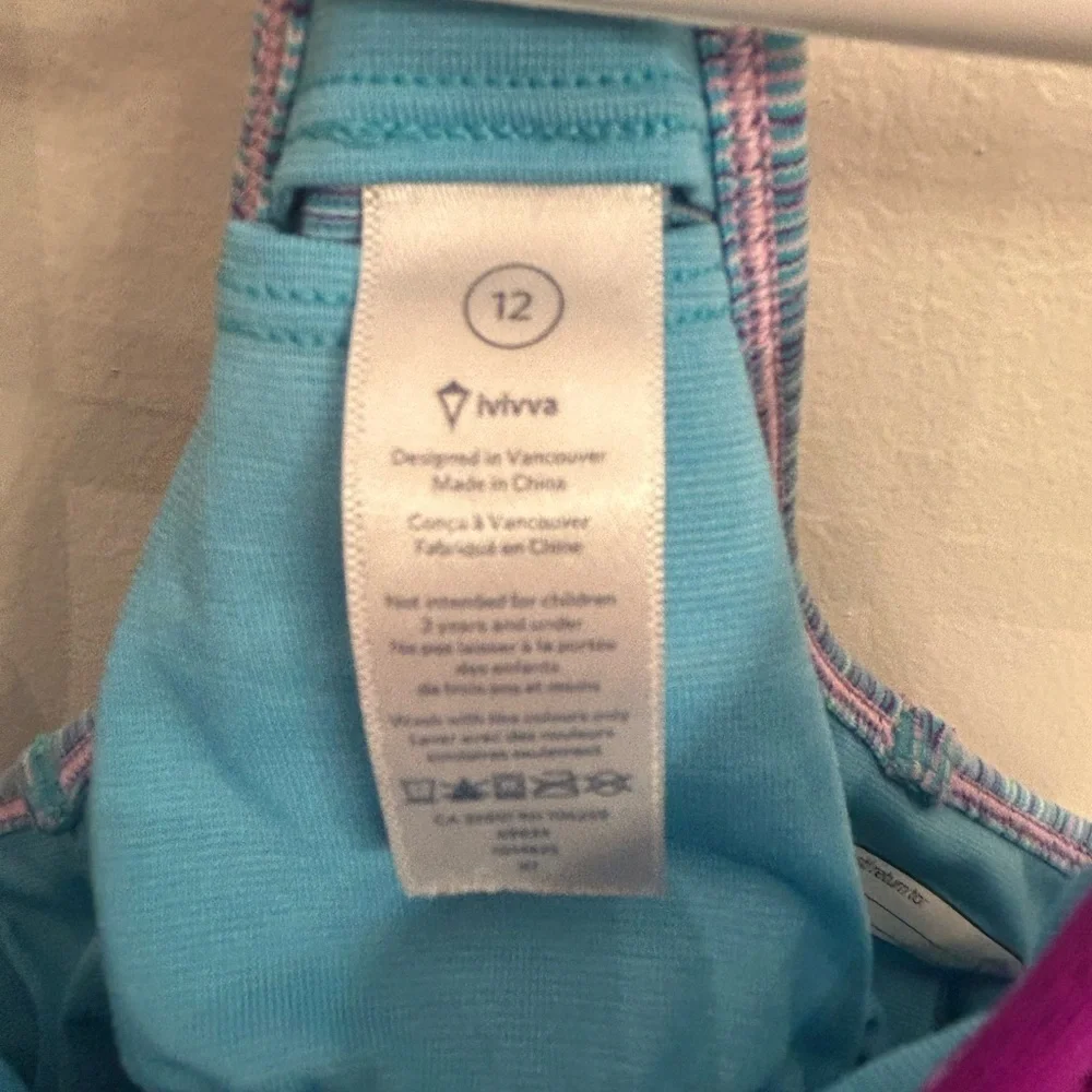 Purple girls size 12 Ivivva by Lululemon double Dutch razor tank